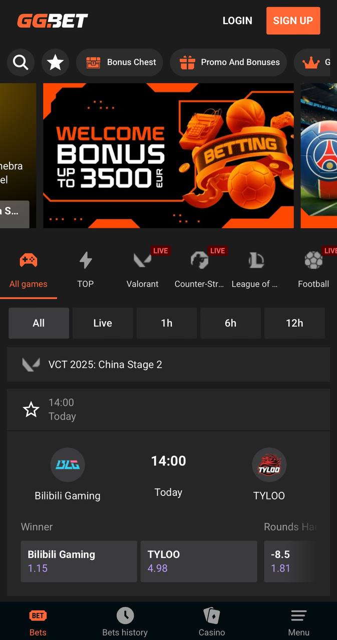 GGbet Main Page
