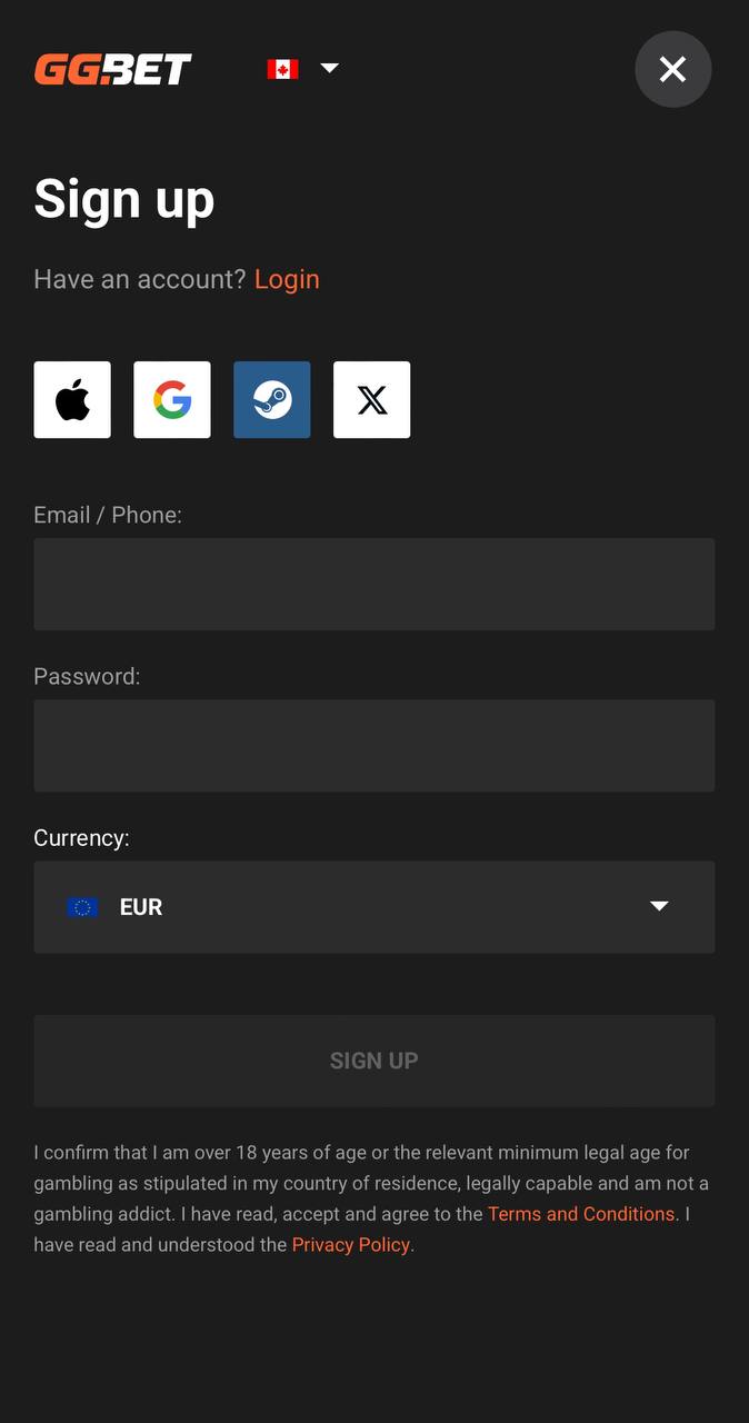 GGbet Registration