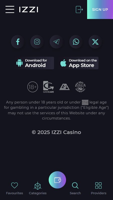 Izzi Casino applications