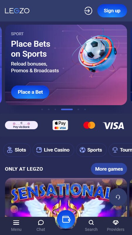 Legzo main page