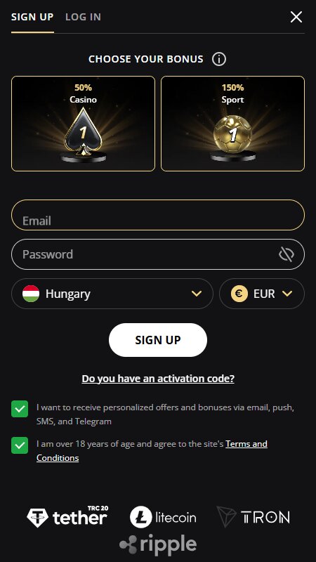 LEX casino Hingary register account