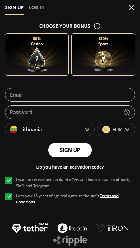 LEX start register account Lithuania