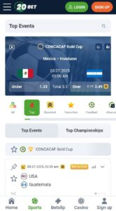 Live Betting 20bet