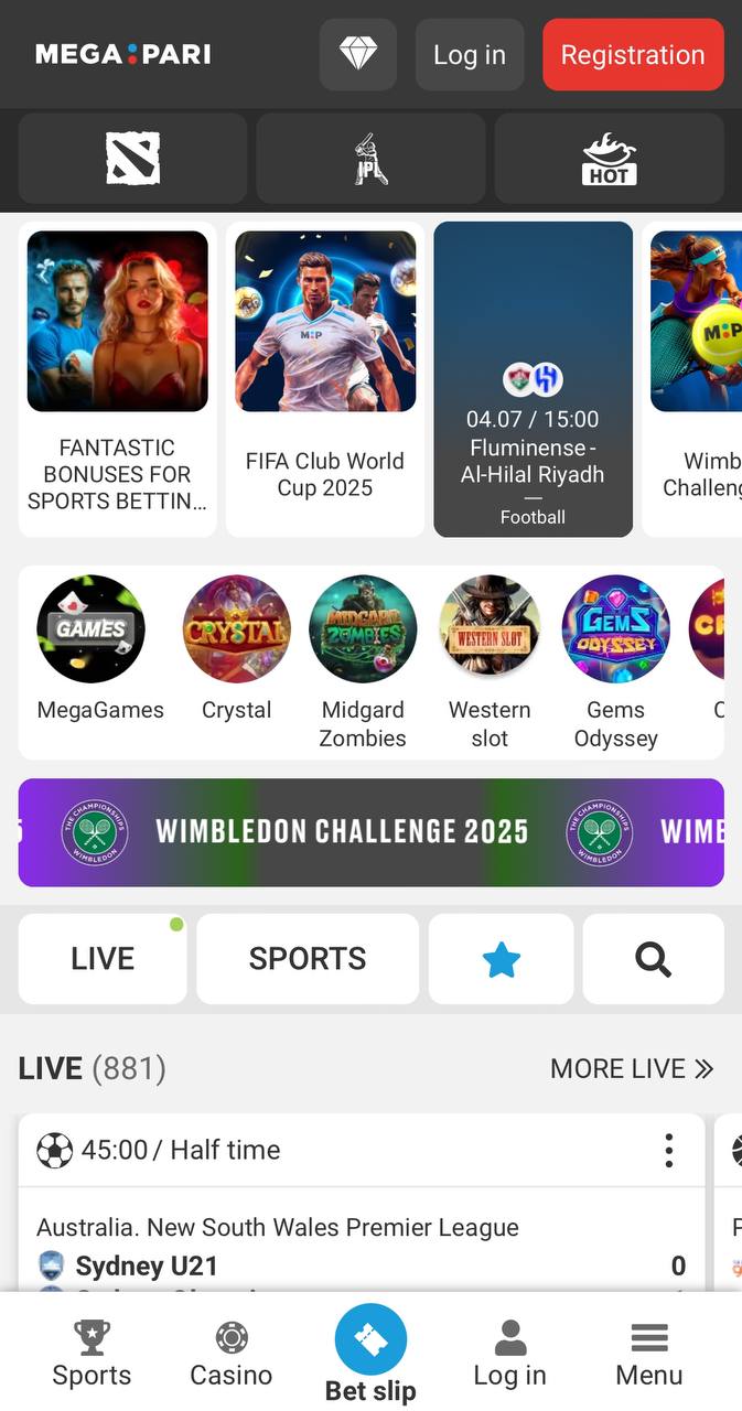 Megapari Main Page