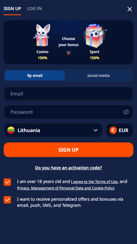 Monro start register account Lithuania