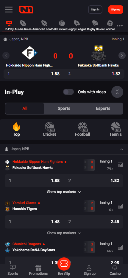 N1Bet live betting