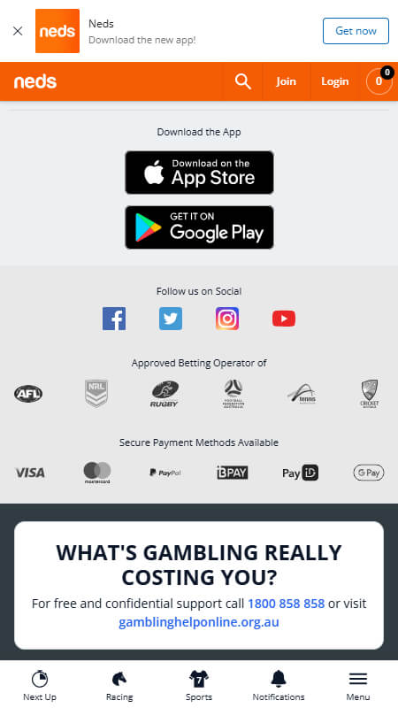 Neds mobile apps
