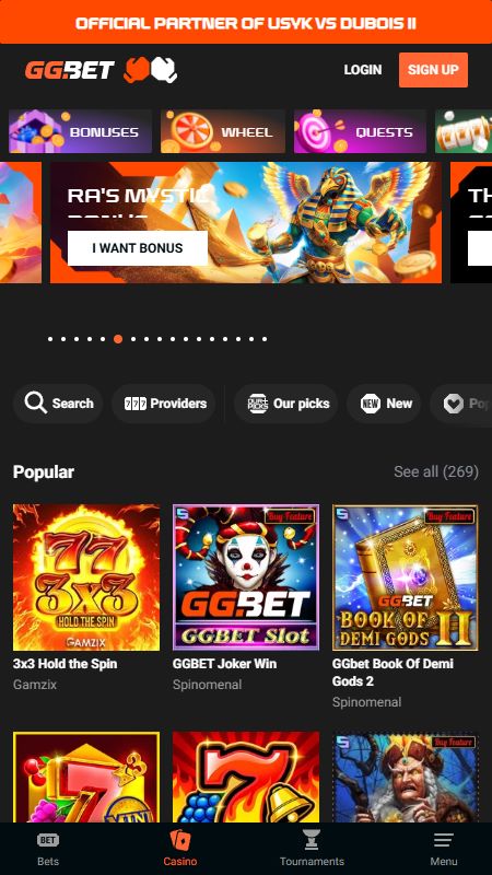 ggbet Casino Section