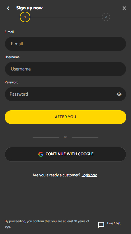 PalmSlots registration account