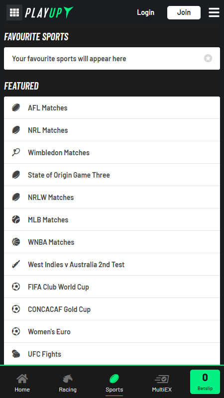 PlayUp Bookmaker sports betting
