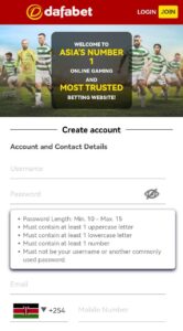 Registration dafabet