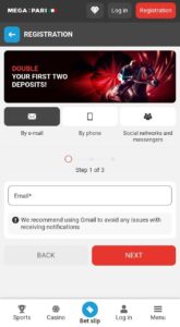 Registration MegaPari