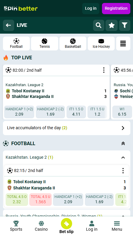 Spinbetter live betting