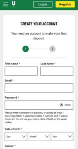 Unibet Registration