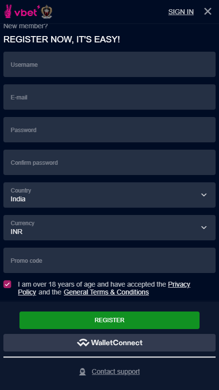 Vbet Registration Brazil