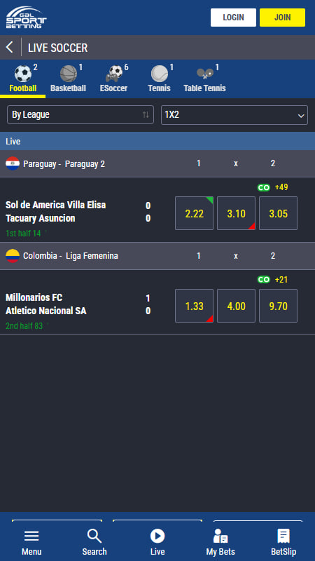 GSB Bookmaker Live Betting