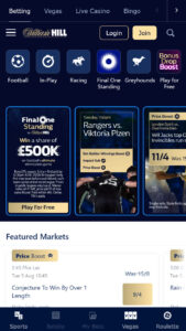 William Hill main page