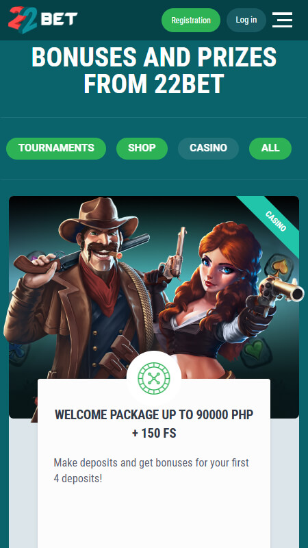 22Bet Casino bonuses Philippines