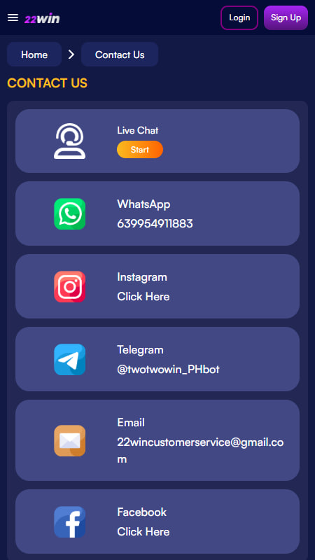 22Win Philippines Casino Customer Support