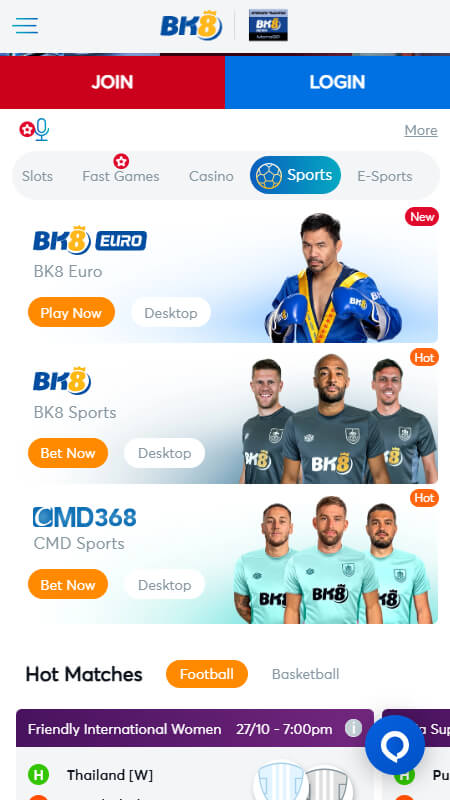 BK8 bookmaker sports