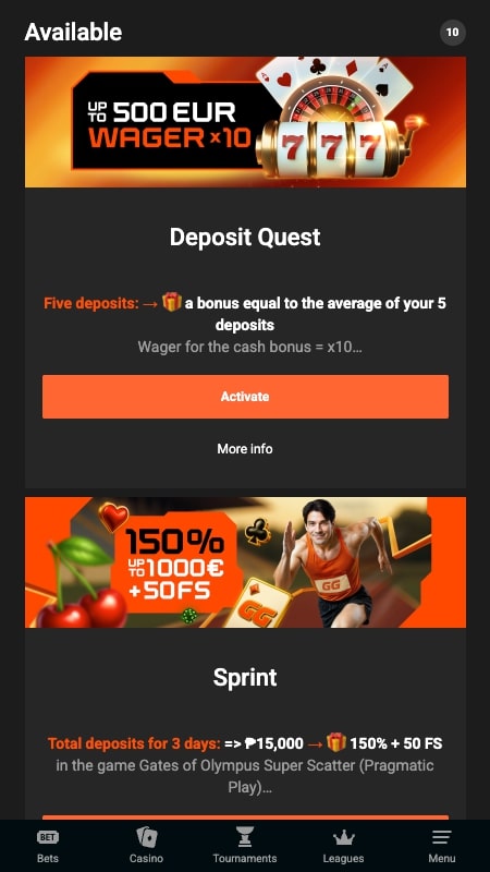 GGBet bonuses and promotions