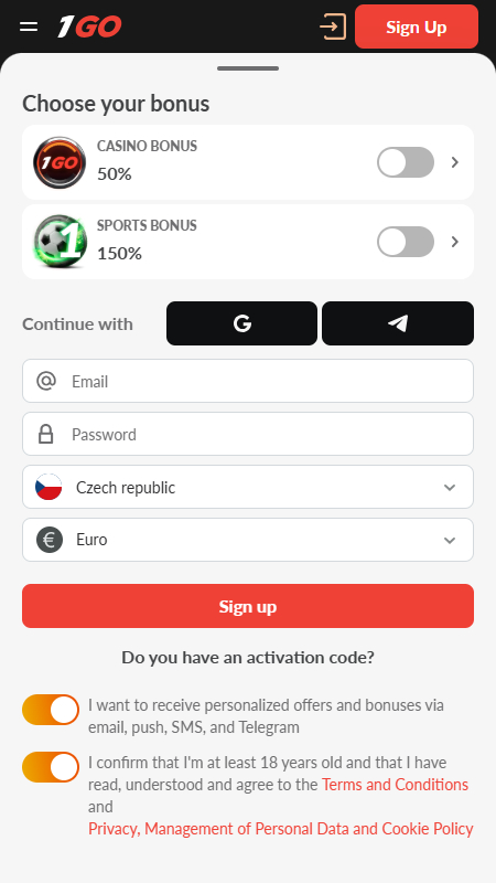 1Go registration Czech Republic