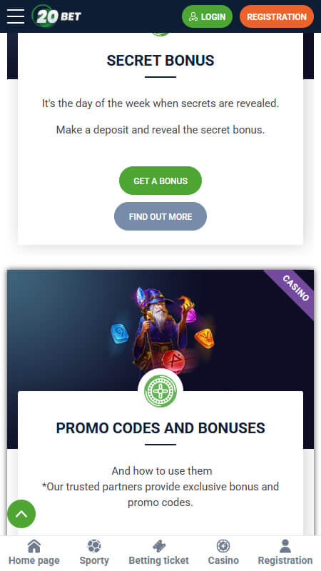 20Bet casino bonuses Czech Republic