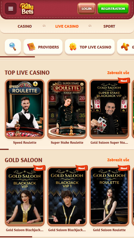 BillyBets live casino