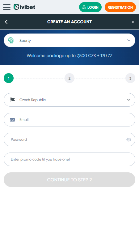 Ivibet casino registration step 1 Czech Republic