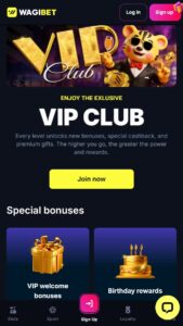 VIP Club for better benefits at Wagibet