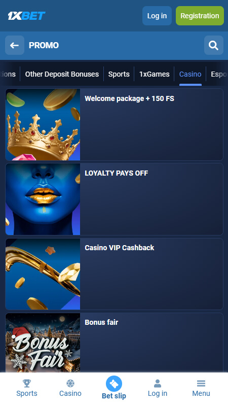 1xBet bonuses for casino