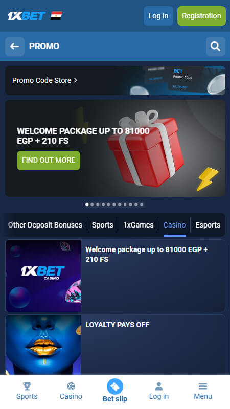 1xbet casino bonuses Egypt