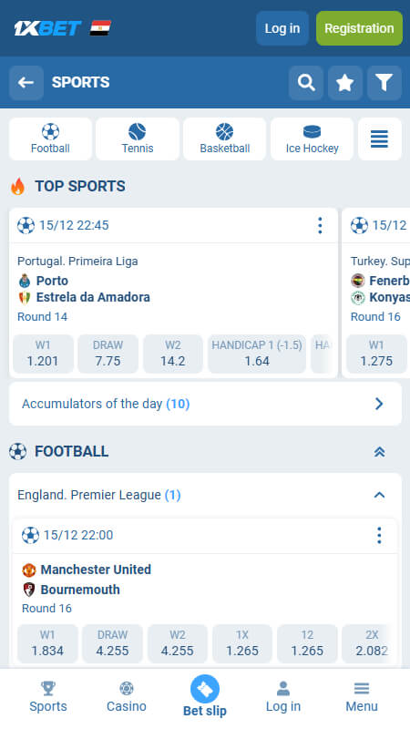 1xbet bookmaker sports Egypt