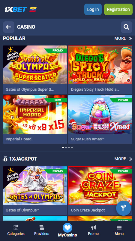 1xbet games at casino Ecuador