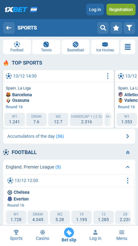 1xbet bookmaker sports betting Argentina