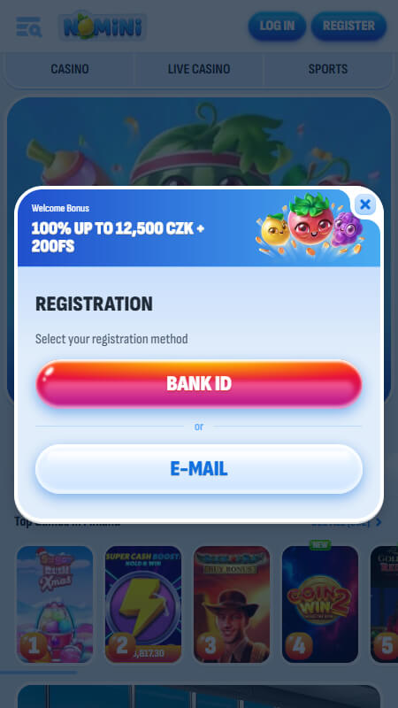Nomini casino registration Czech Republic