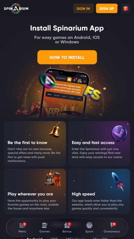 Spinarium mobile app