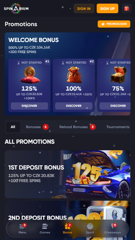 Spinarium promotions