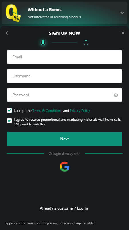1Bet registration account Egypt 