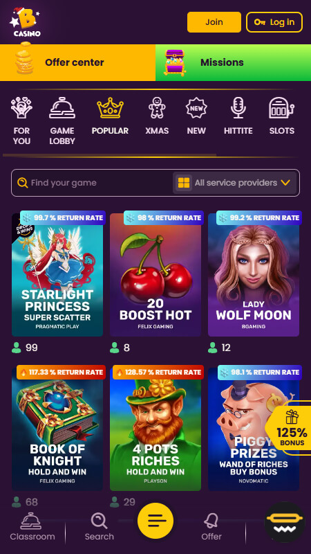 Bizzo Casino games