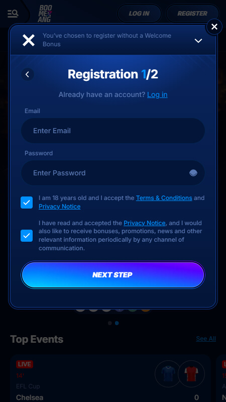 Boomerang bet registration 