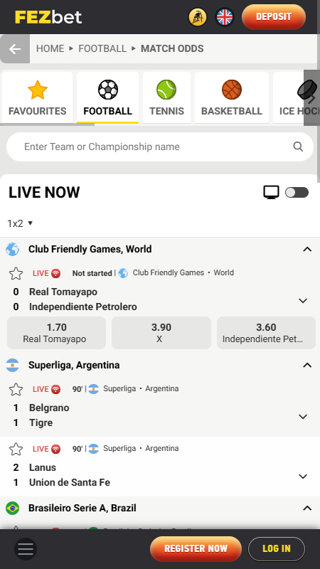 FEZbet live sports betting