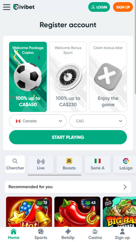 Ivibet maine page Canada
