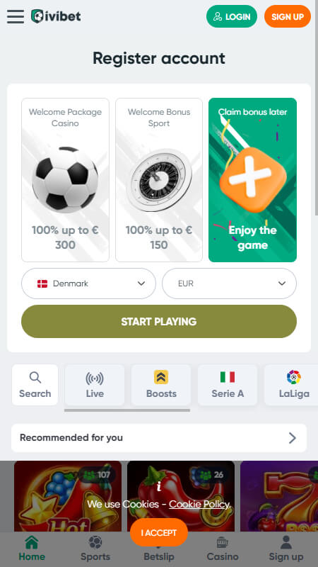 Ivibet maine page Denmark