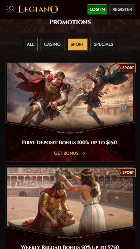 Legiano Bookmaker bonuses Canada