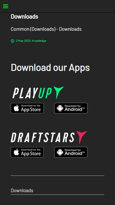 PlayUp and Draftstars mobile apps
