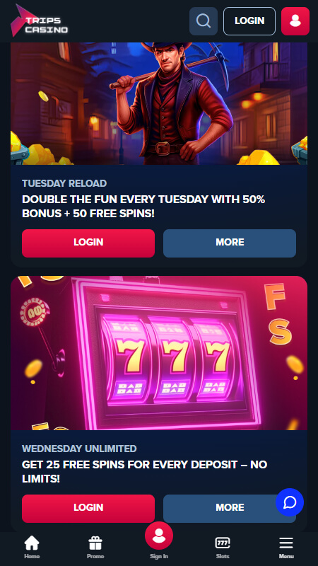 Trips casino other bonuses