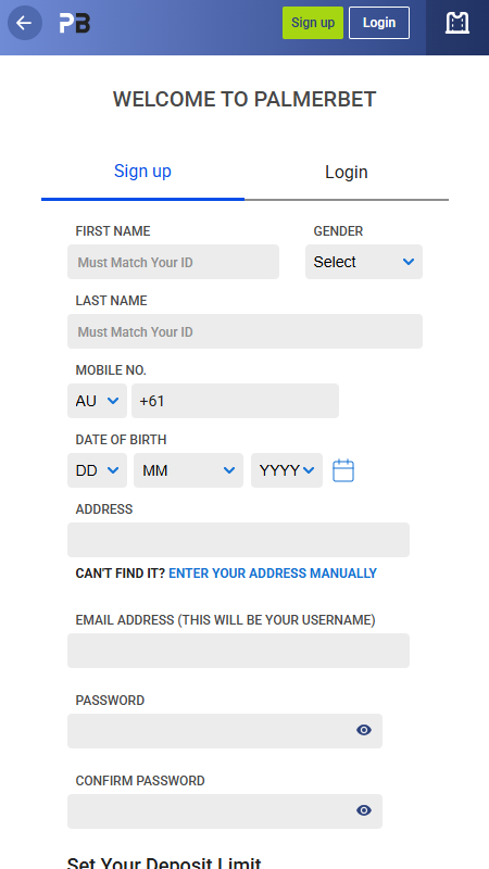 Palmerbet registration account in Australia