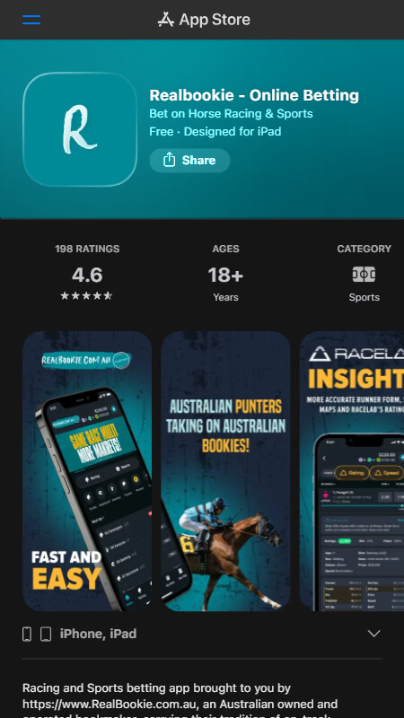 RealBookie mobile iOS App