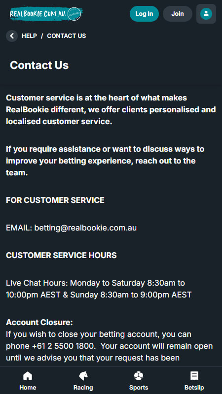 RealBookie technical support